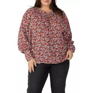 Sanctuary Women's Plus Size Flower Power Top Pink Red Black Size 2X NWT